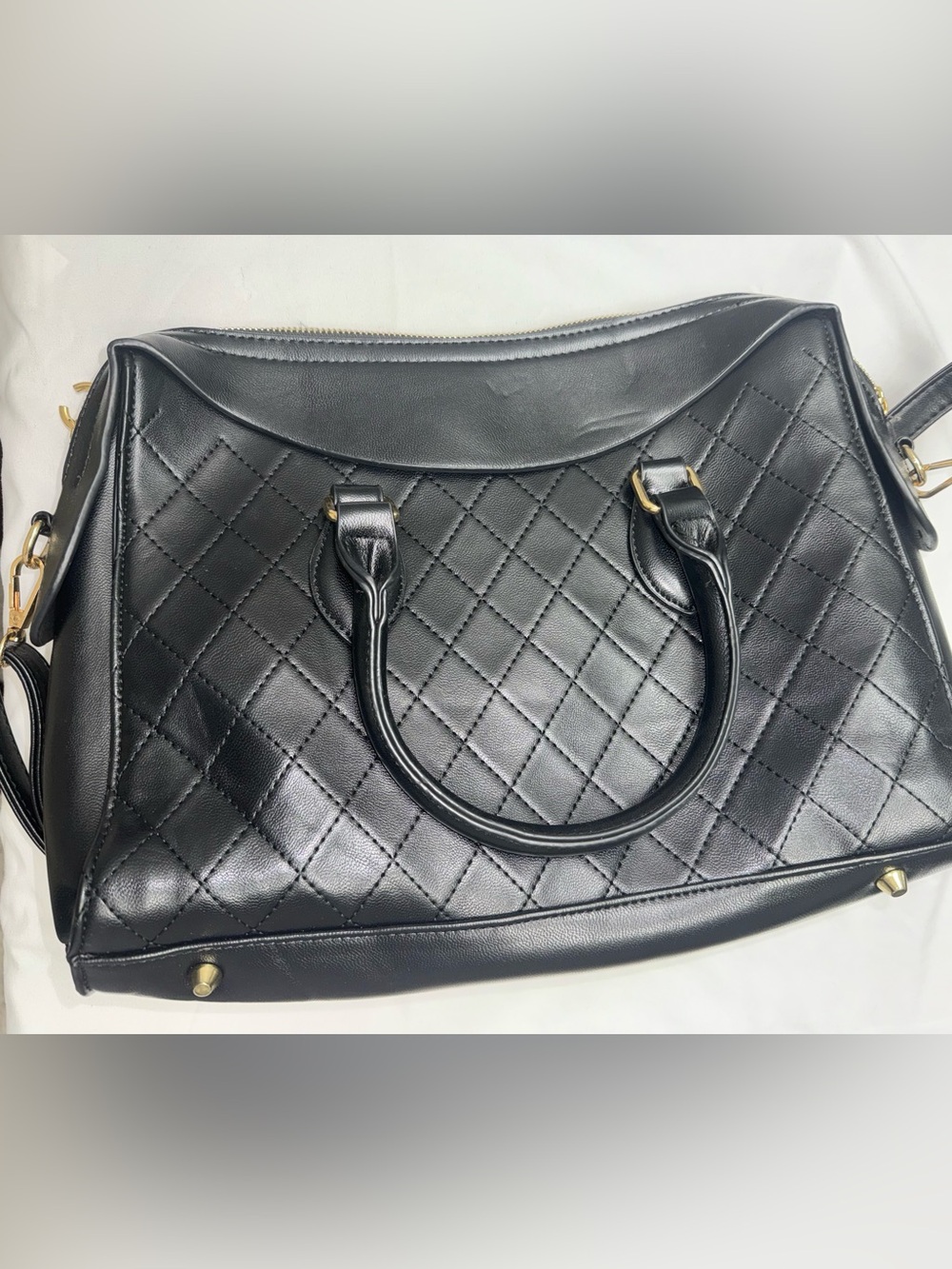 Pre-loved Large Black Satchel Handbag
